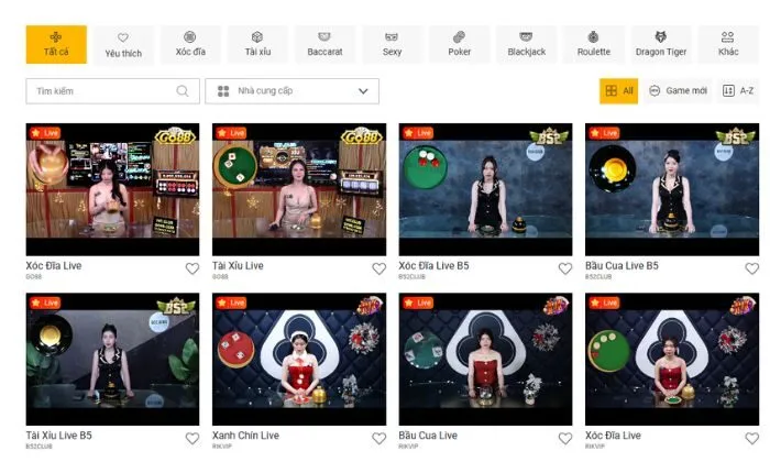 Sảnh Live Casino tại Five88